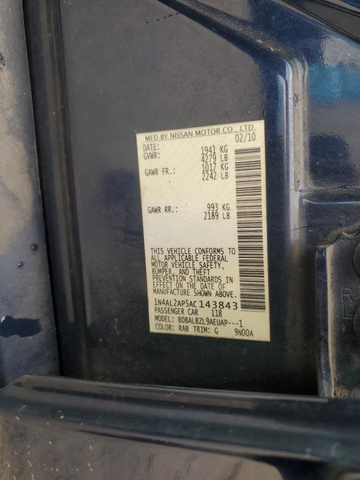2010 Nissan Altima Base VIN: 1N4AL2AP5AC143843 Lot: 68494665