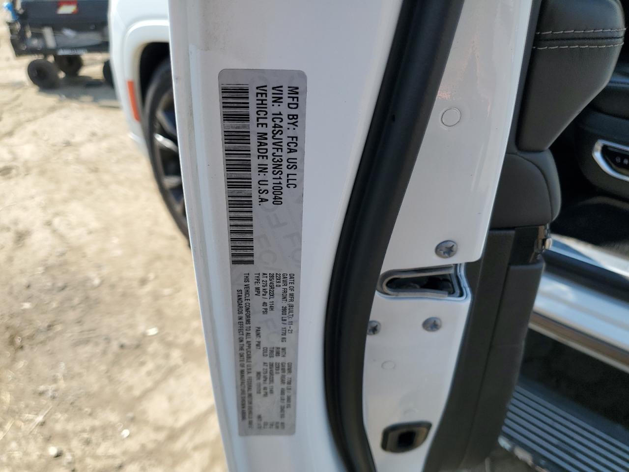 2022 Jeep Grand Wagoneer Series Ii VIN: 1C4SJVFJ3NS110040 Lot: 67217955