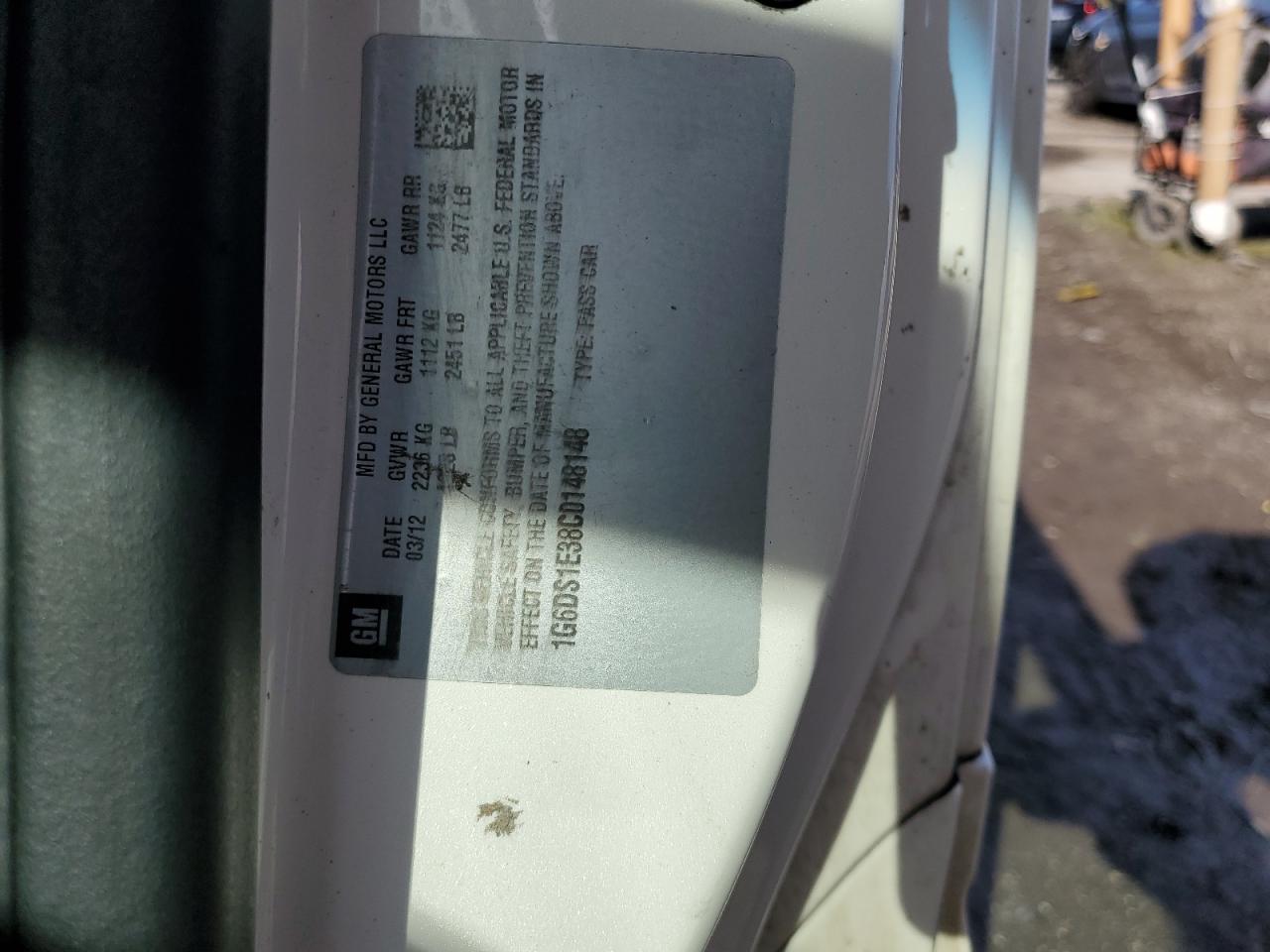 2012 Cadillac Cts Premium Collection VIN: 1G6DS1E38C0148148 Lot: 70867815