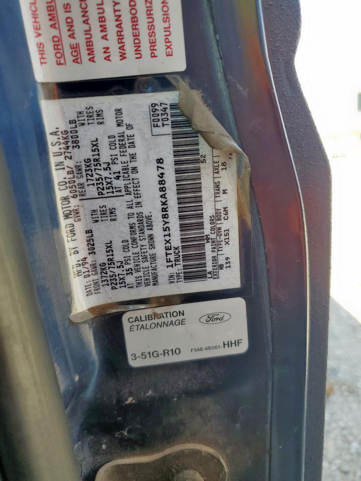 1994 Ford F150 VIN: 1FTEX15Y8RKA88478 Lot: 71051025