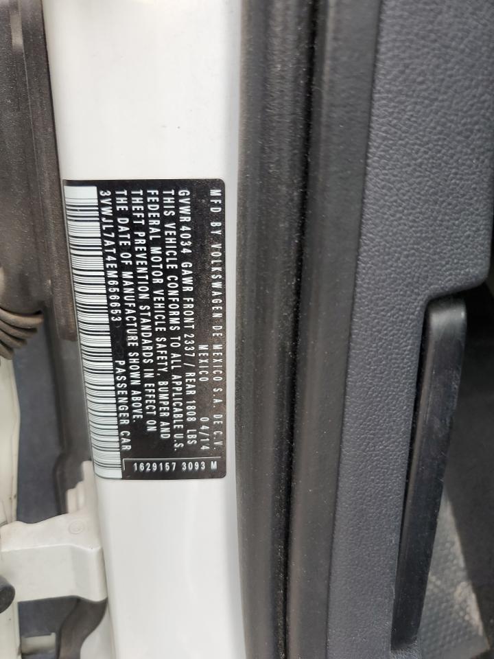 2014 Volkswagen Beetle VIN: 3VWJL7AT4EM656653 Lot: 67251385