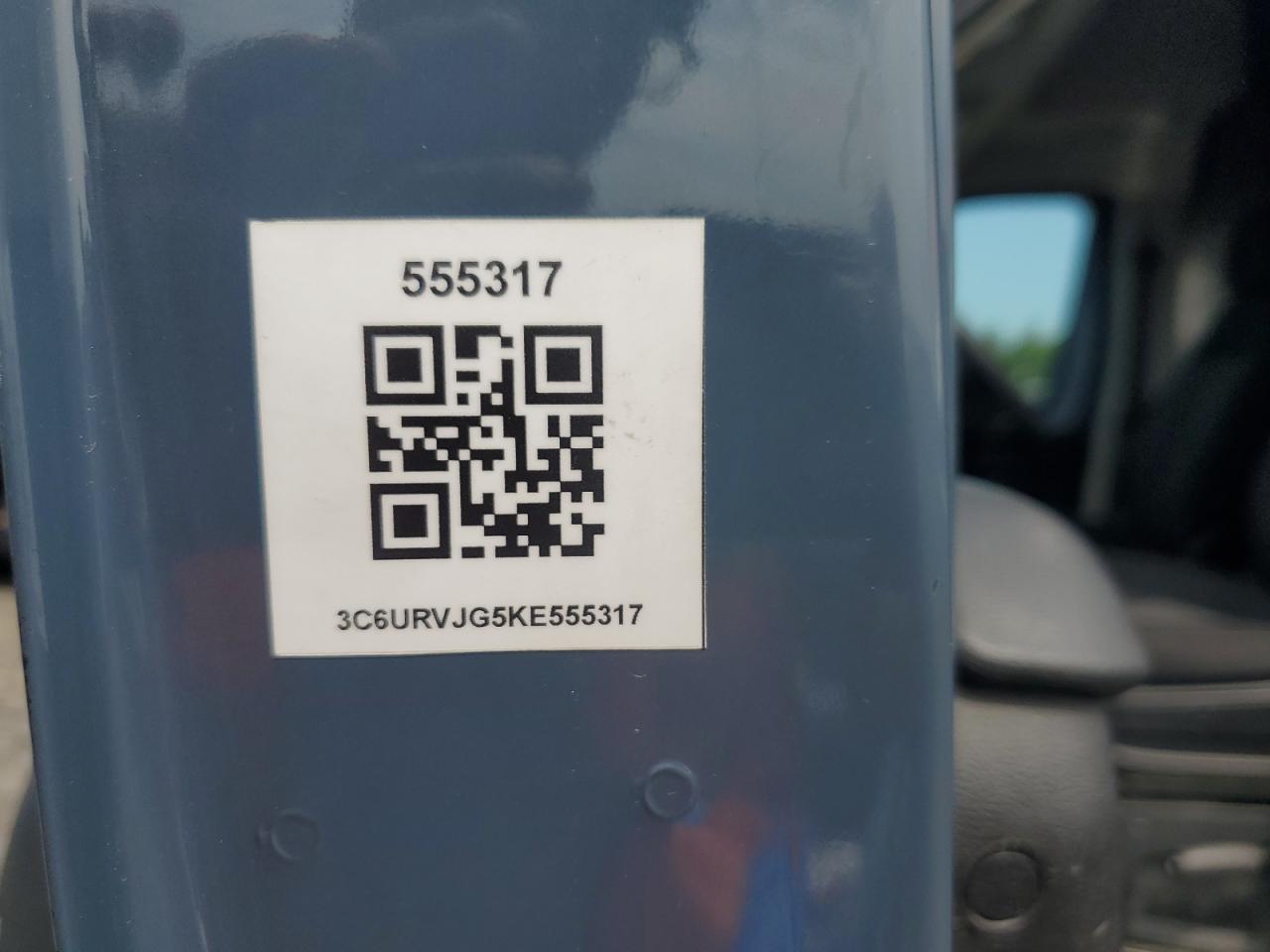 2019 Ram Promaster 3500 3500 High VIN: 3C6URVJG5KE555317 Lot: 69087375