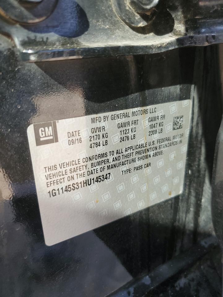2017 Chevrolet Impala Premier VIN: 1G1145S31HU145347 Lot: 68331235
