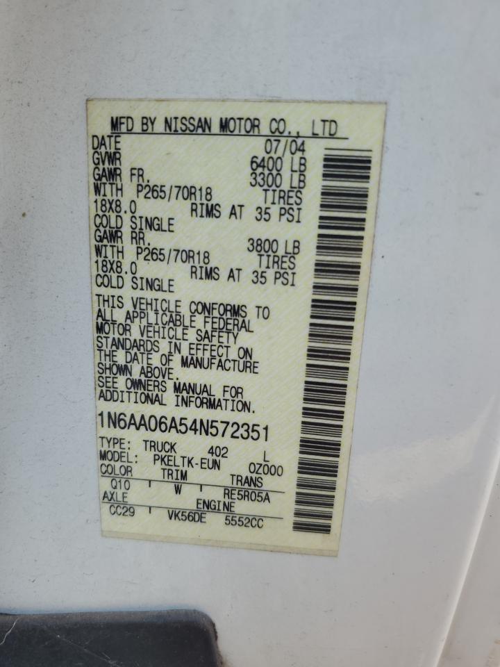 1N6AA06A54N572351 2004 Nissan Titan Xe