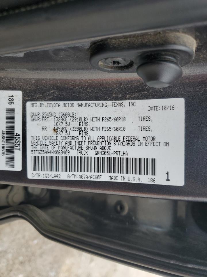 2017 Toyota Tacoma Double Cab VIN: 5TFGZ5AN4HX060409 Lot: 70018195