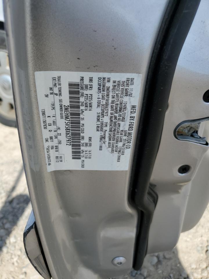 2008 Mercury Grand Marquis Ls VIN: 2MEHM75V58X627972 Lot: 69690615