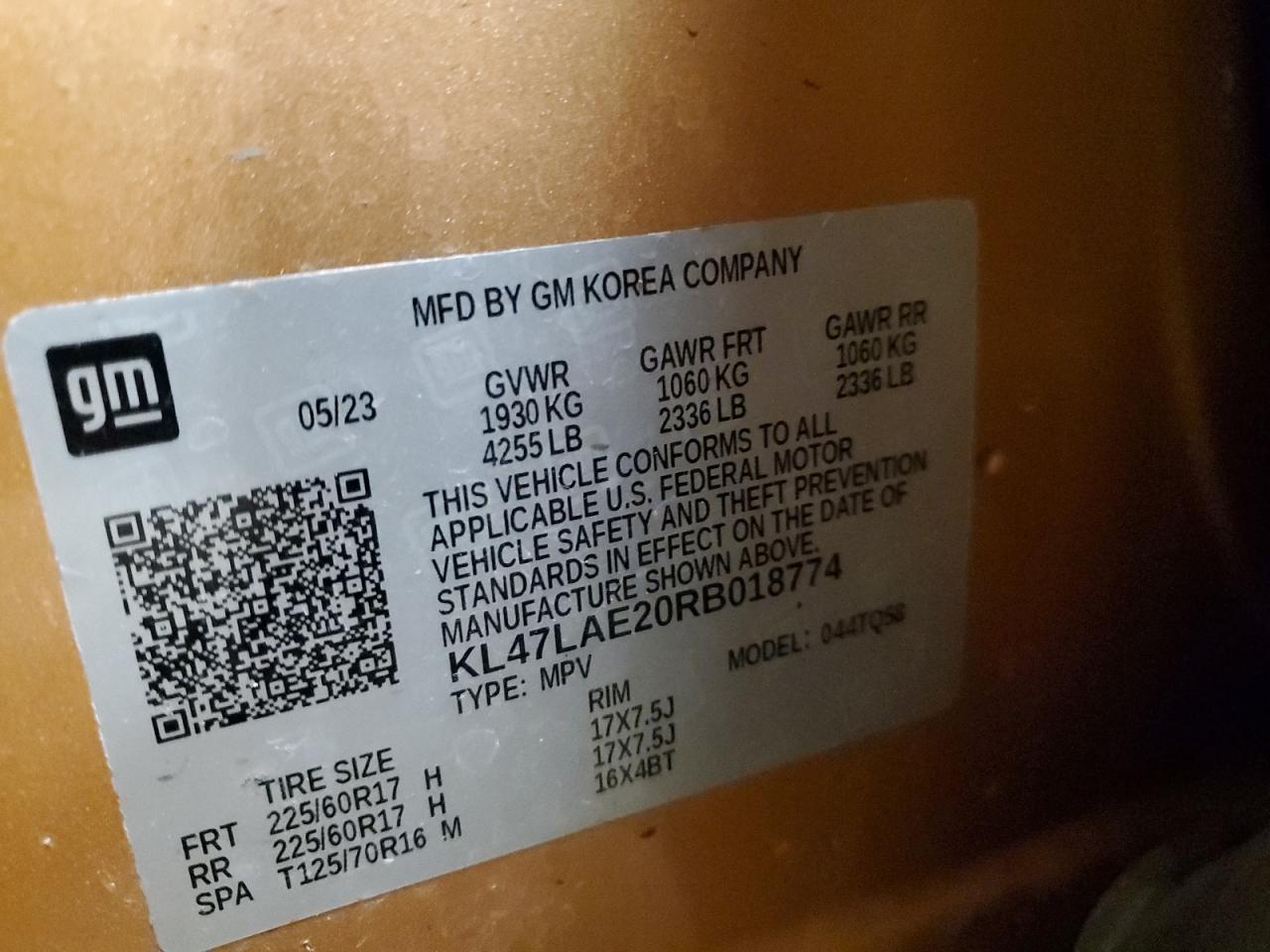 2024 Buick Envista Preferred VIN: KL47LAE20RB018774 Lot: 70622275