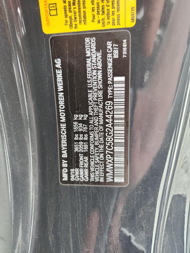 2016 Mini Cooper S VIN: WMWXP7C58G2A44269 Lot: 69615445