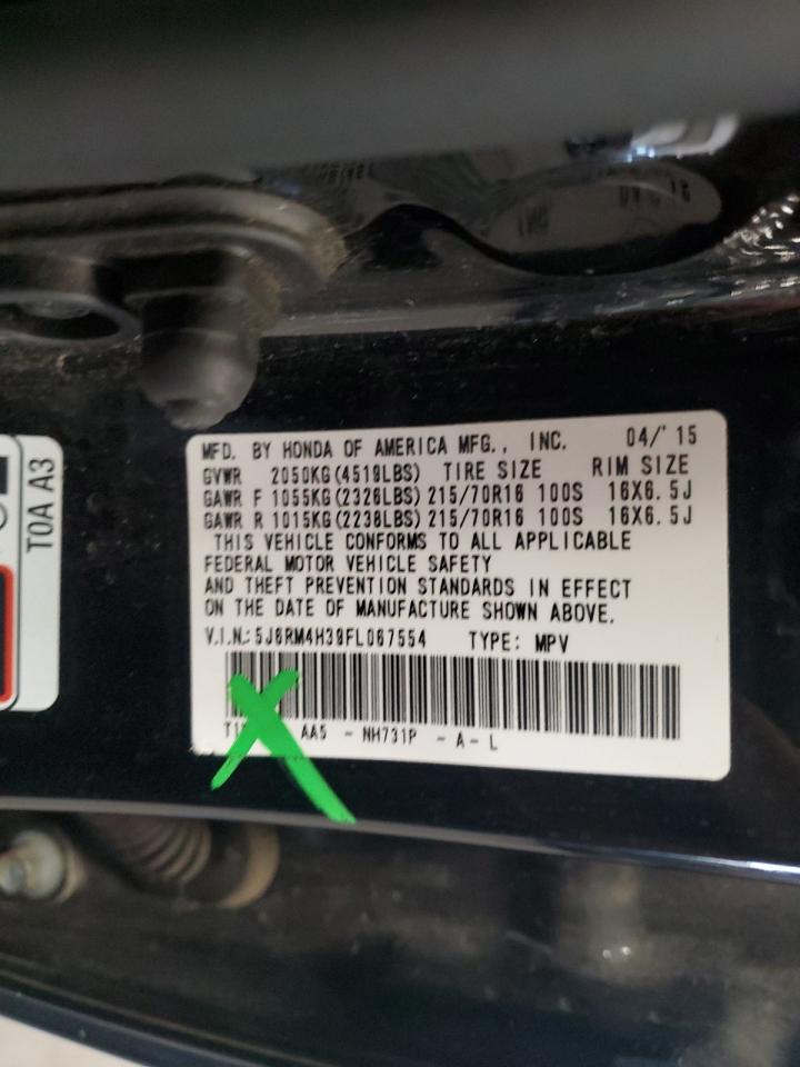 2015 Honda Cr-V Lx VIN: 5J6RM4H39FL067554 Lot: 70592325