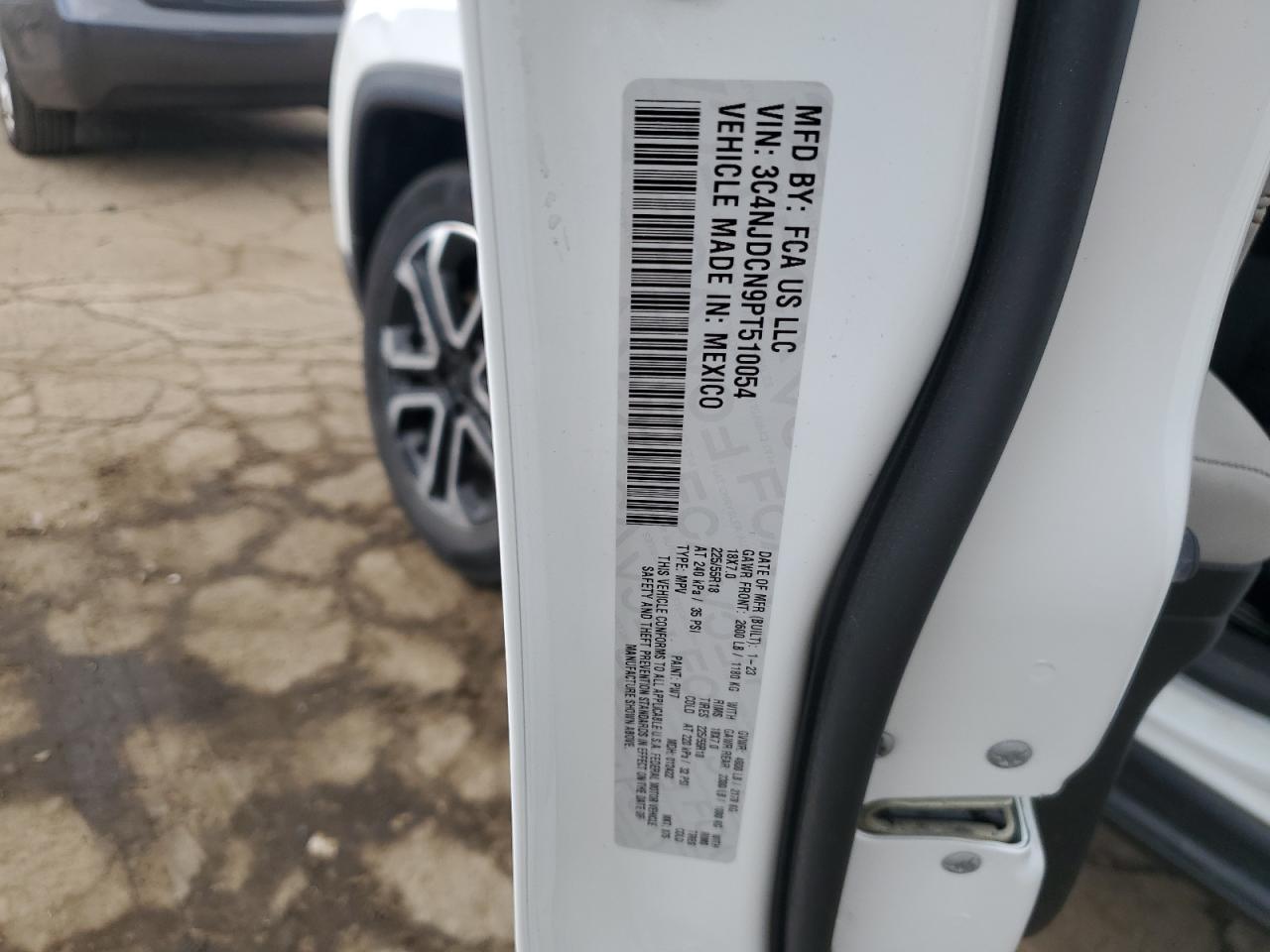 2023 Jeep Compass Limited VIN: 3C4NJDCN9PT510054 Lot: 69578745