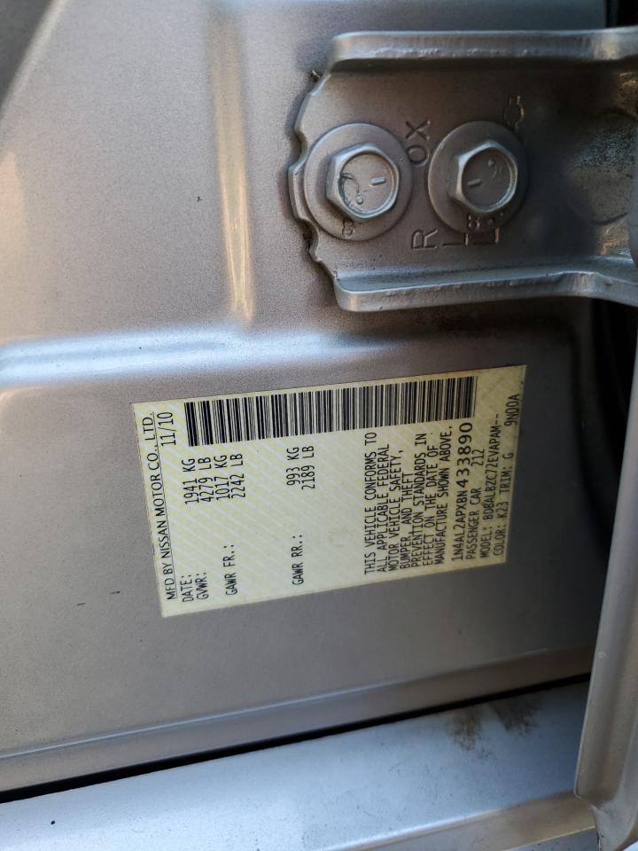 2011 Nissan Altima Base VIN: 1N4AL2APXBN433890 Lot: 68173345
