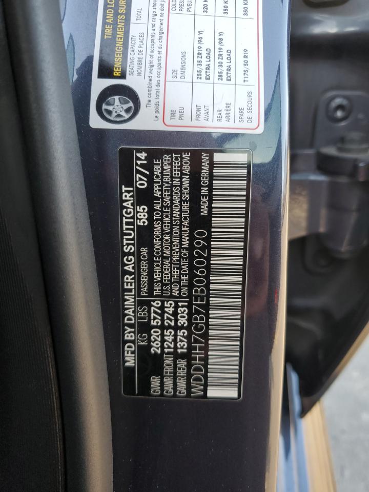 2014 Mercedes-Benz E 63 Amg-S VIN: WDDHH7GB7EB060290 Lot: 69870025