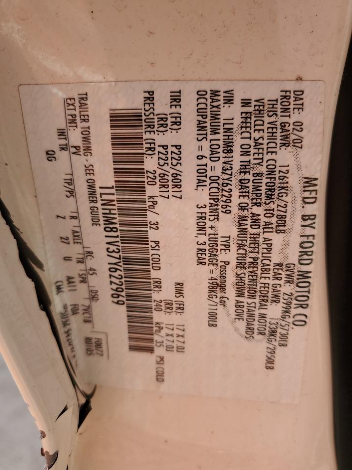 2007 Lincoln Town Car Signature VIN: 1LNHM81V37Y622969 Lot: 70246205