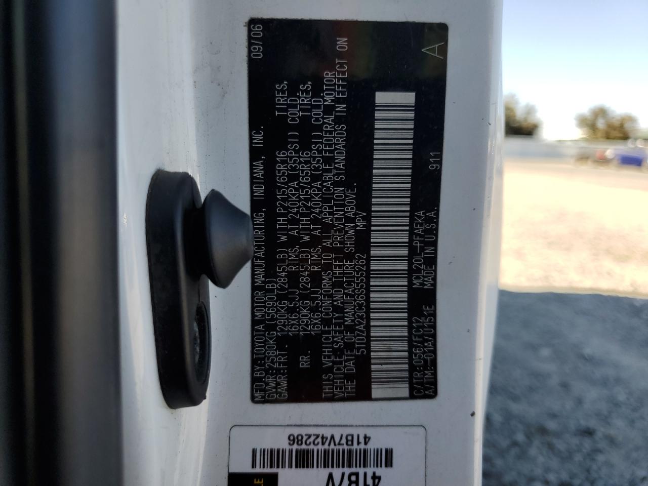 2006 Toyota Sienna Ce VIN: 5TDZA23C36S555262 Lot: 69042945