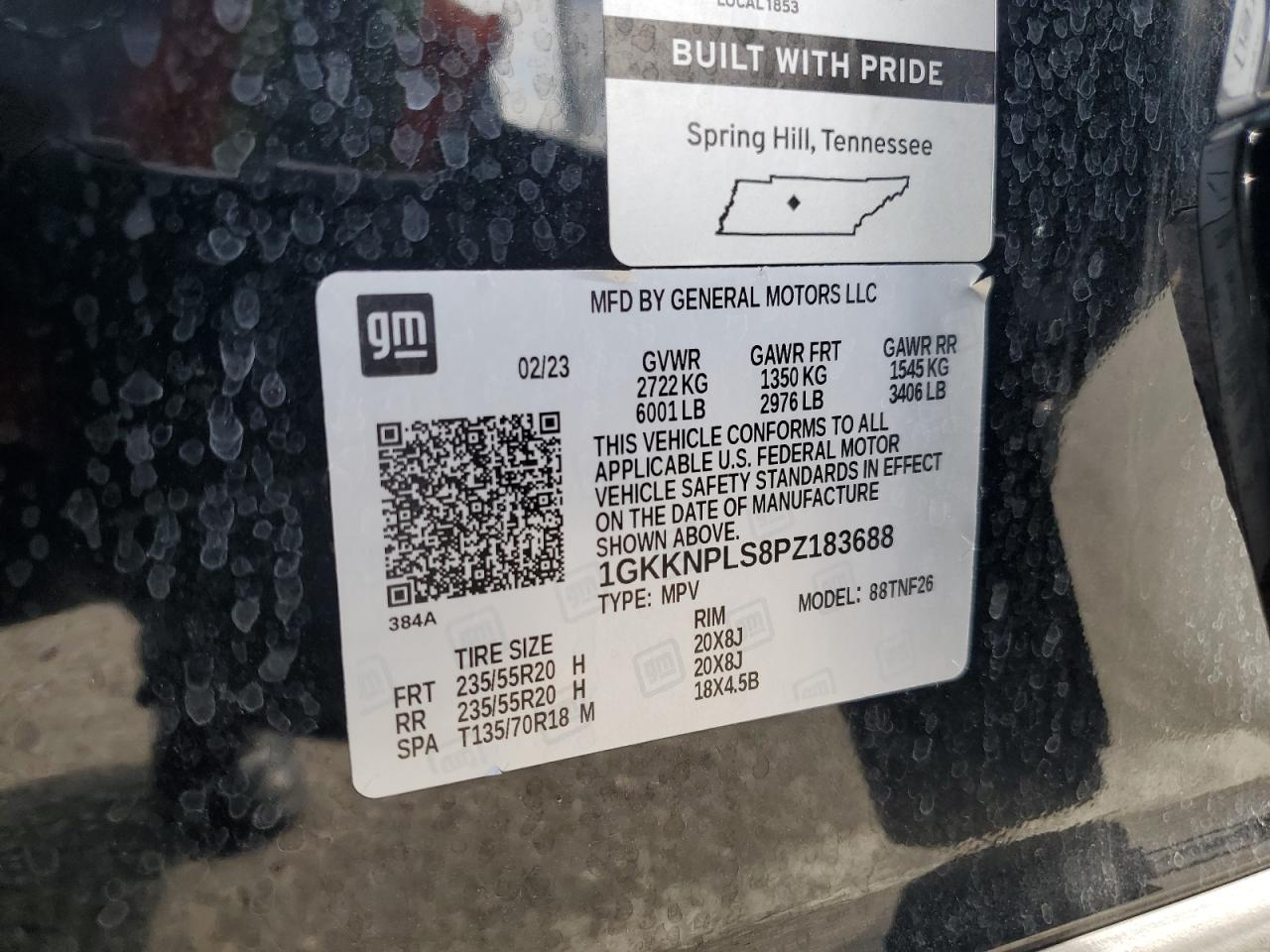 2023 GMC Acadia Denali VIN: 1GKKNPLS8PZ183688 Lot: 70045965
