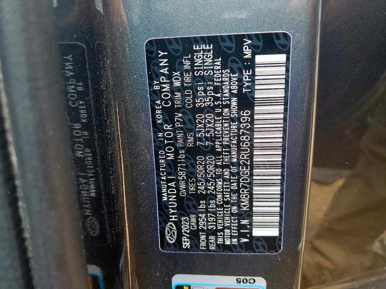 2024 Hyundai Palisade Calligraphy VIN: KM8R7DGE2RU687396 Lot: 67785515