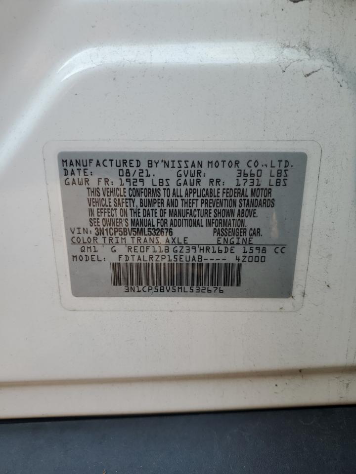 2021 Nissan Kicks S VIN: 3N1CP5BV5ML532676 Lot: 67909855