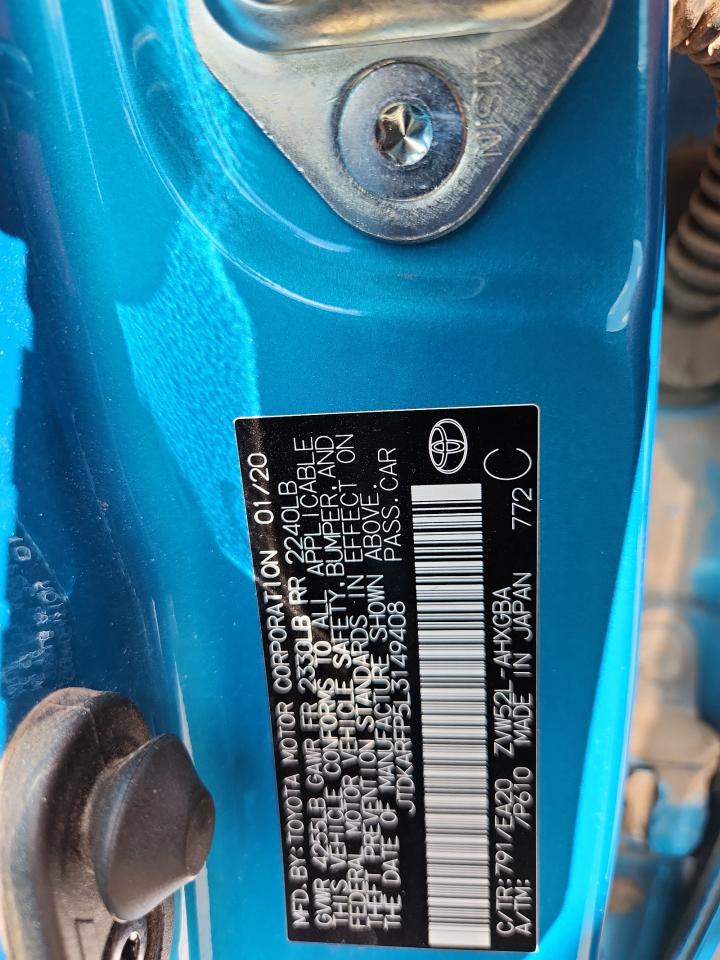 2020 Toyota Prius Prime Le VIN: JTDKARFP5L3149408 Lot: 70762595