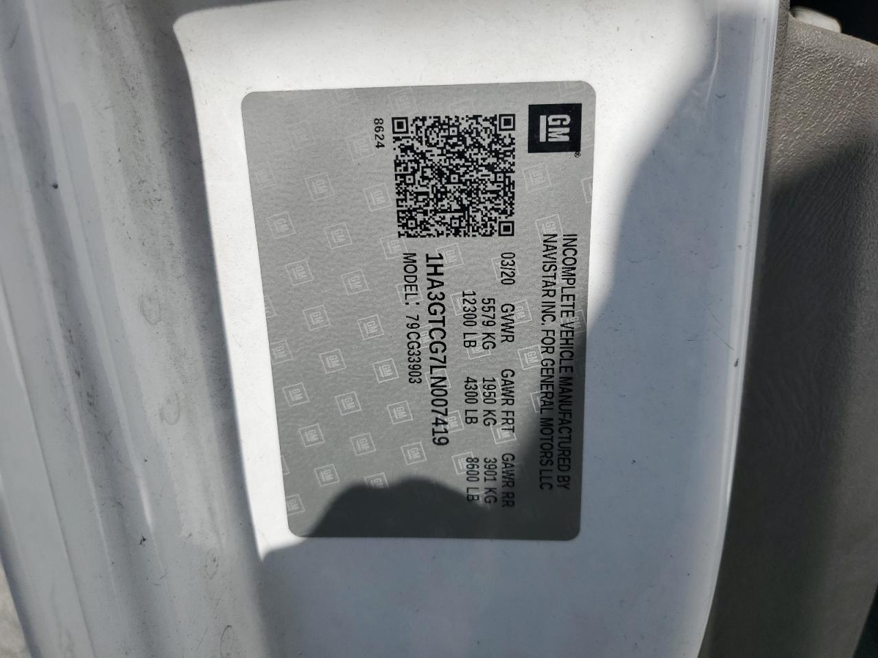 2020 Chevrolet Express G3 - Trucks VIN: 1HA3GTCG7LN007419 Lot: 67408145