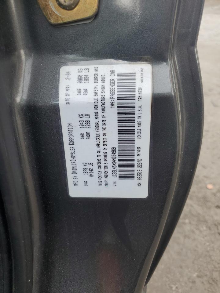 2004 Chrysler Sebring Lx VIN: 1C3EL45X94N334969 Lot: 67998455