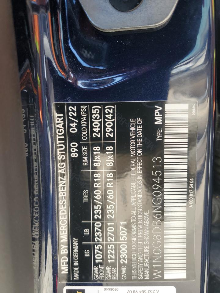 2022 Mercedes-Benz Glc 300 VIN: W1N0G8DB6NG094513 Lot: 68815845