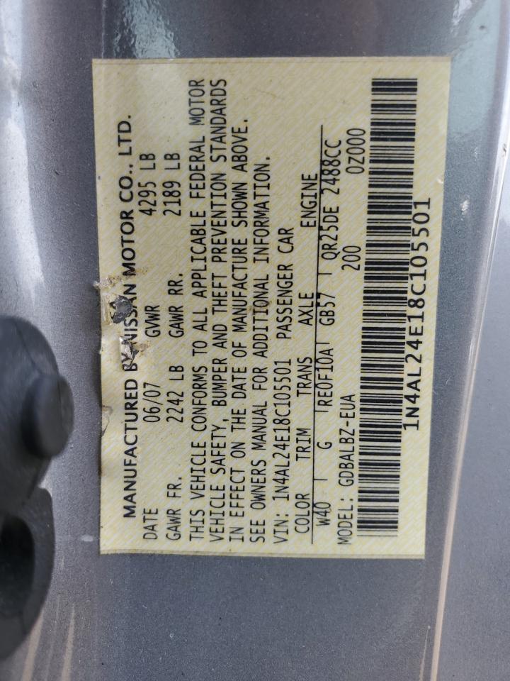 2008 Nissan Altima 2.5S VIN: 1N4AL24E18C105501 Lot: 68320635