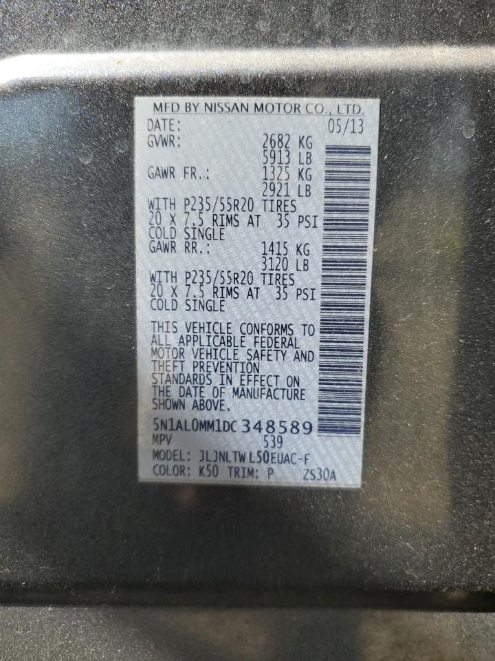 2013 Infiniti Jx35 VIN: 5N1AL0MM1DC348589 Lot: 69821325