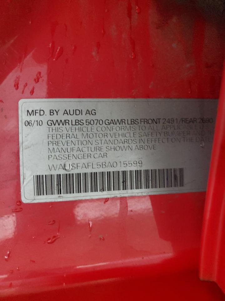 2011 Audi A4 Premium VIN: WAUSFAFL5BA015599 Lot: 70640055