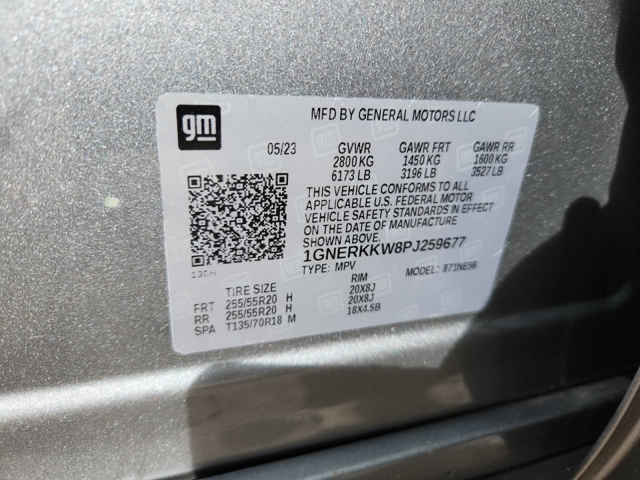 2023 Chevrolet Traverse Premier VIN: 1GNERKKW8PJ259677 Lot: 70383915