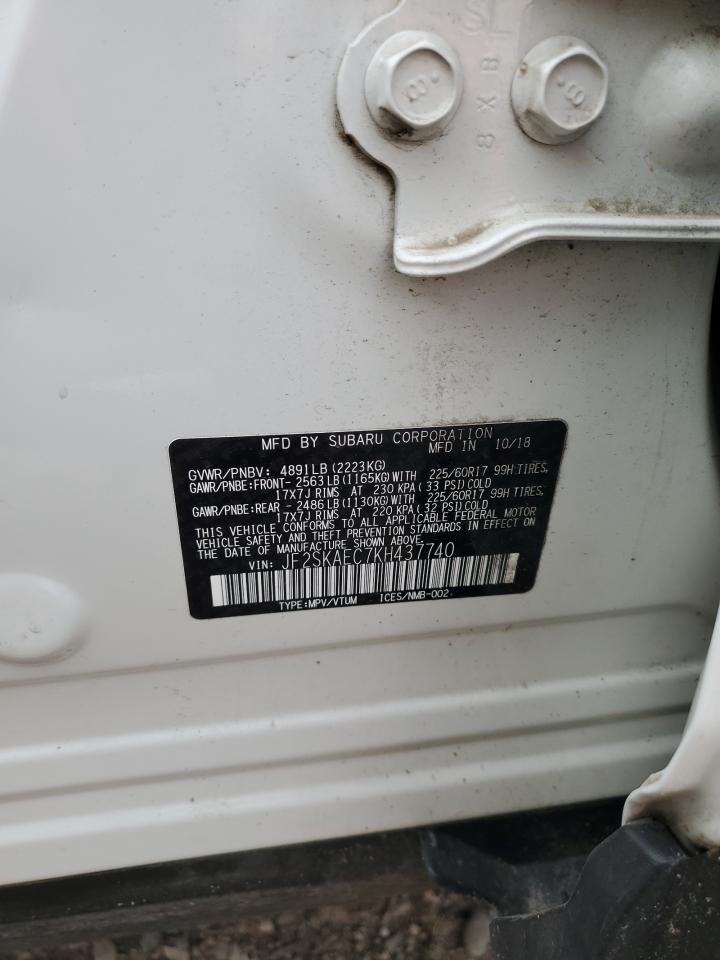 2019 Subaru Forester Premium VIN: JF2SKAEC7KH437740 Lot: 66657405