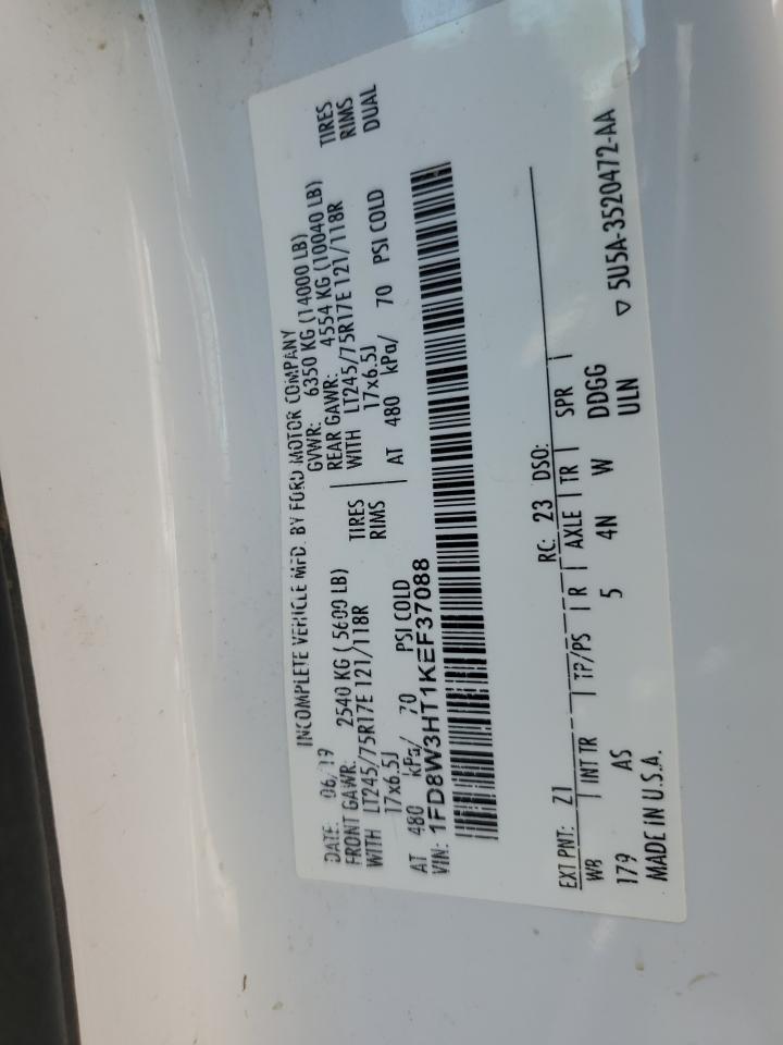 2019 Ford F350 Super Duty VIN: 1FD8W3HT1KEF37088 Lot: 66436445