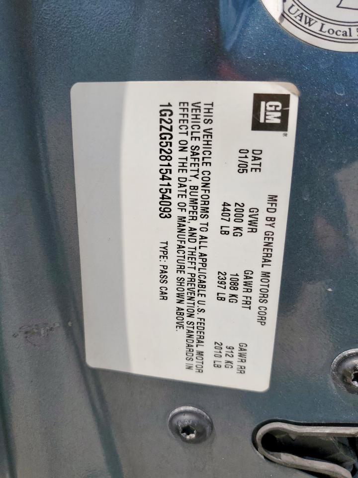 2005 Pontiac G6 VIN: 1G2ZG528154154093 Lot: 70126855