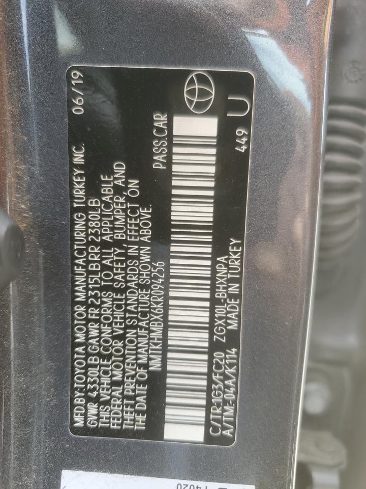 2019 Toyota C-Hr Xle VIN: NMTKHMBX6KR094256 Lot: 67603065