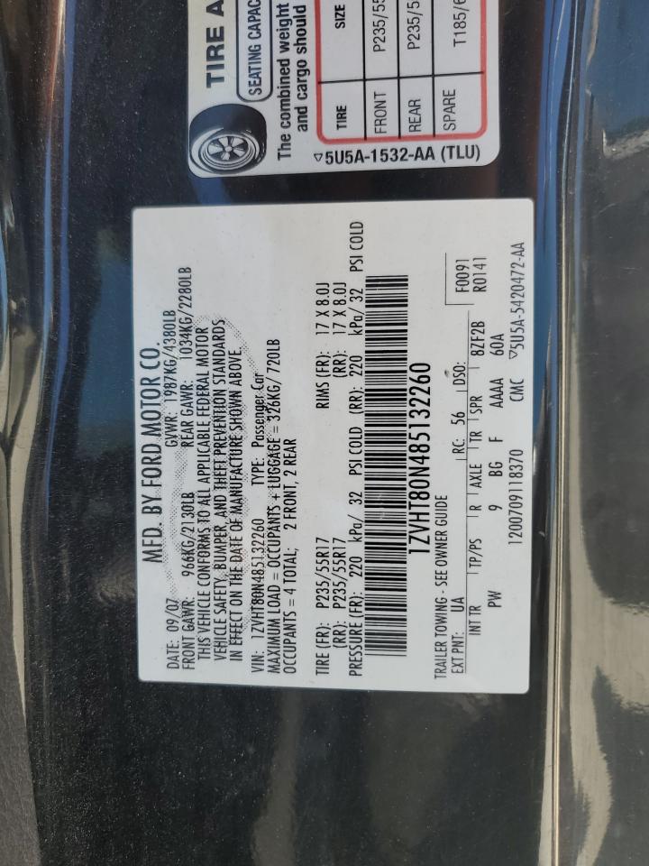 2008 Ford Mustang VIN: 1ZVHT80N485132260 Lot: 70931615