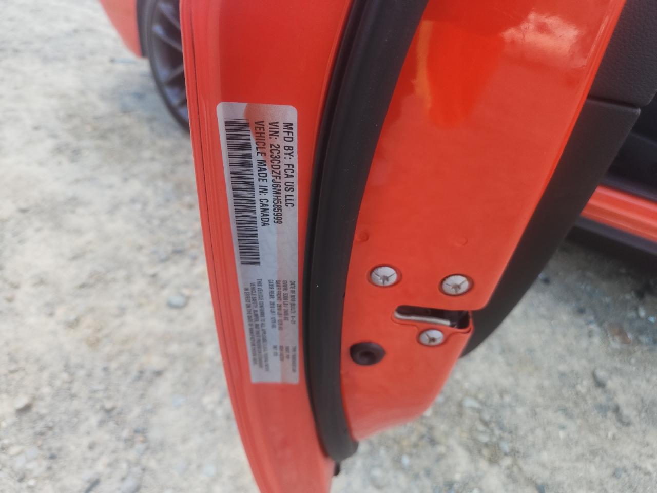 2021 Dodge Challenger R/T Scat Pack VIN: 2C3CDZFJ6MH585999 Lot: 70097645