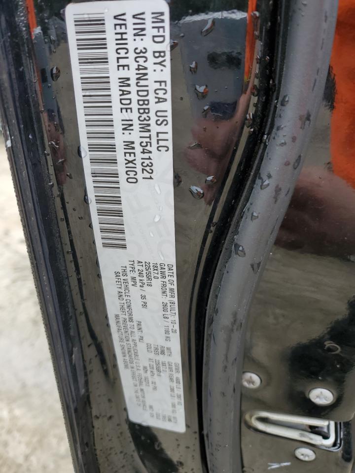 2021 Jeep Compass Latitude VIN: 3C4NJDBB3MT541321 Lot: 68952225