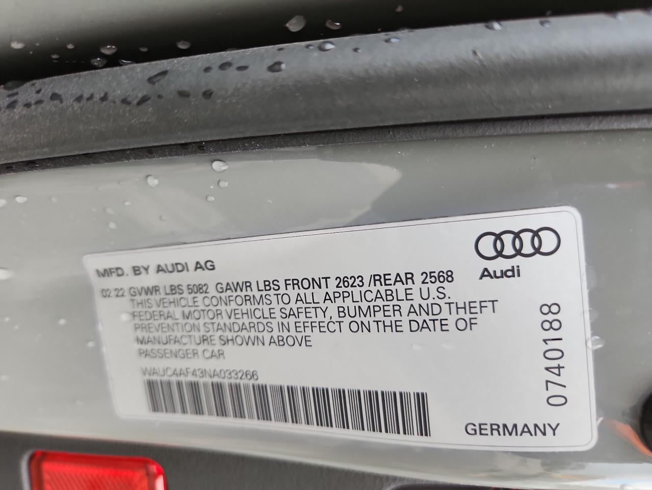 2022 Audi S4 Prestige VIN: WAUC4AF43NA033266 Lot: 70716945