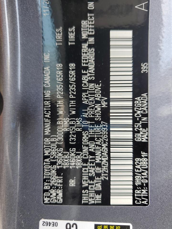 2021 Lexus Rx 350 VIN: 2T2HZMDA6MC269937 Lot: 69124585