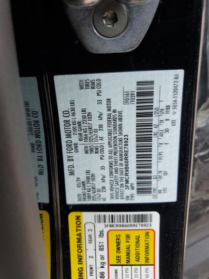 2024 Ford Bronco Sport Big Bend VIN: 3FMCR9B60RRE78923 Lot: 68828705