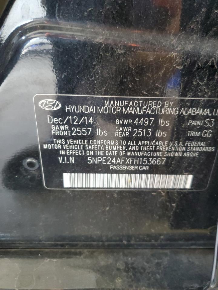 2015 Hyundai Sonata Se VIN: 5NPE24AFXFH153667 Lot: 70298695