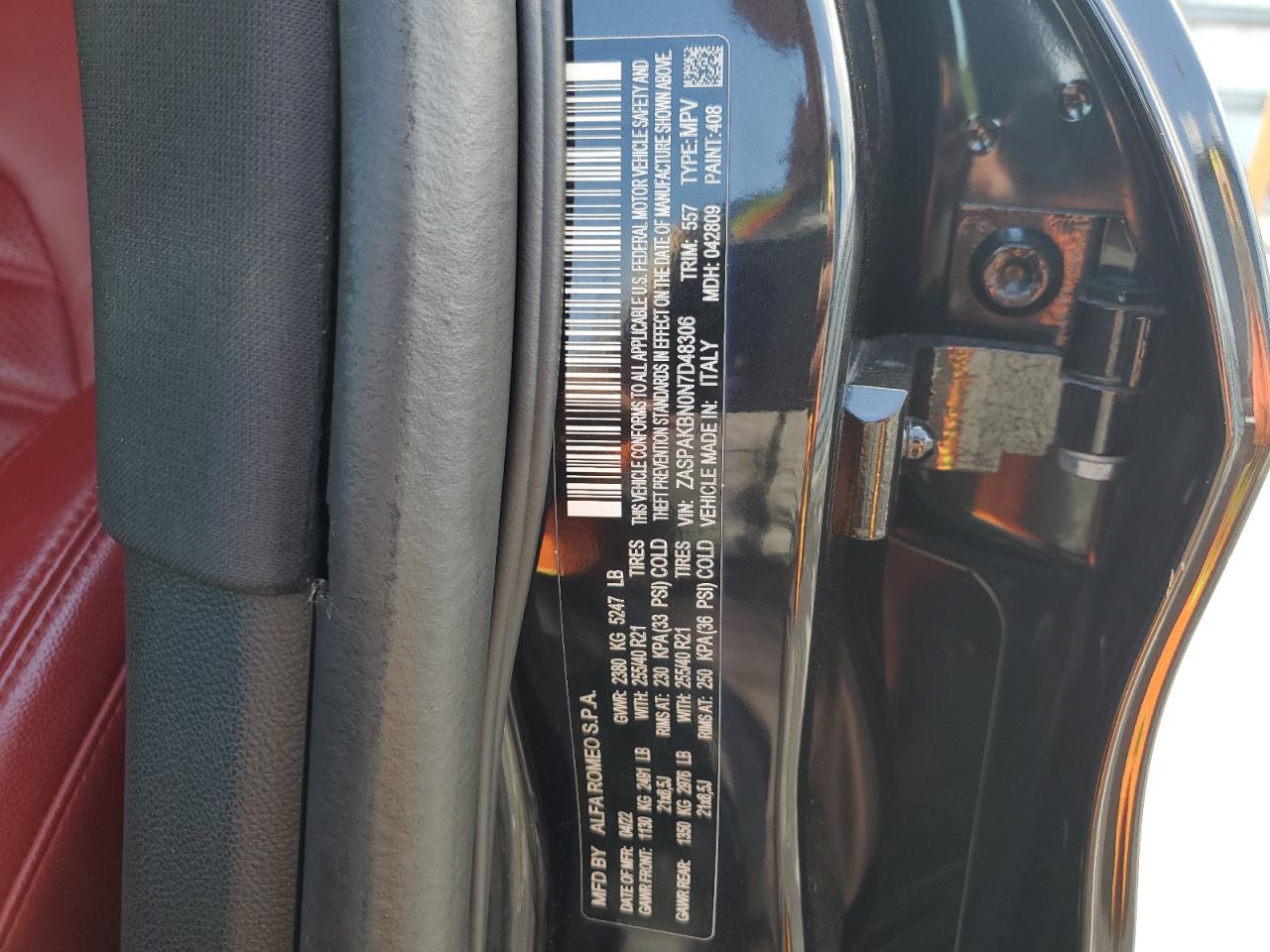 2022 Alfa Romeo Stelvio Ti VIN: ZASPAKBN0N7D48306 Lot: 67166165