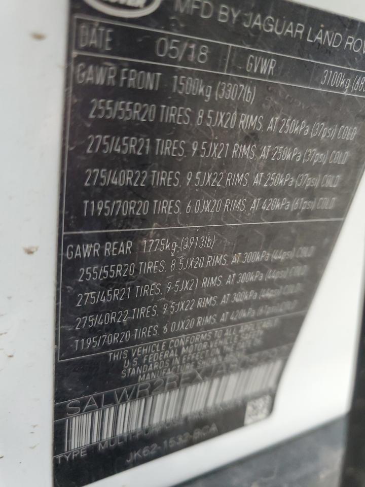 2018 Land Rover Range Rover Sport Supercharged Dynamic VIN: SALWR2REXJA805292 Lot: 69313835