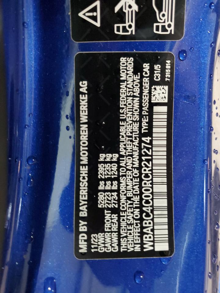 2024 BMW M850Xi VIN: WBABC4C00RCR21274 Lot: 67778355
