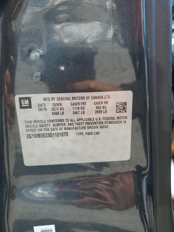 2016 Chevrolet Impala Limited Lt VIN: 2G1WB5E33G1101870 Lot: 68705575