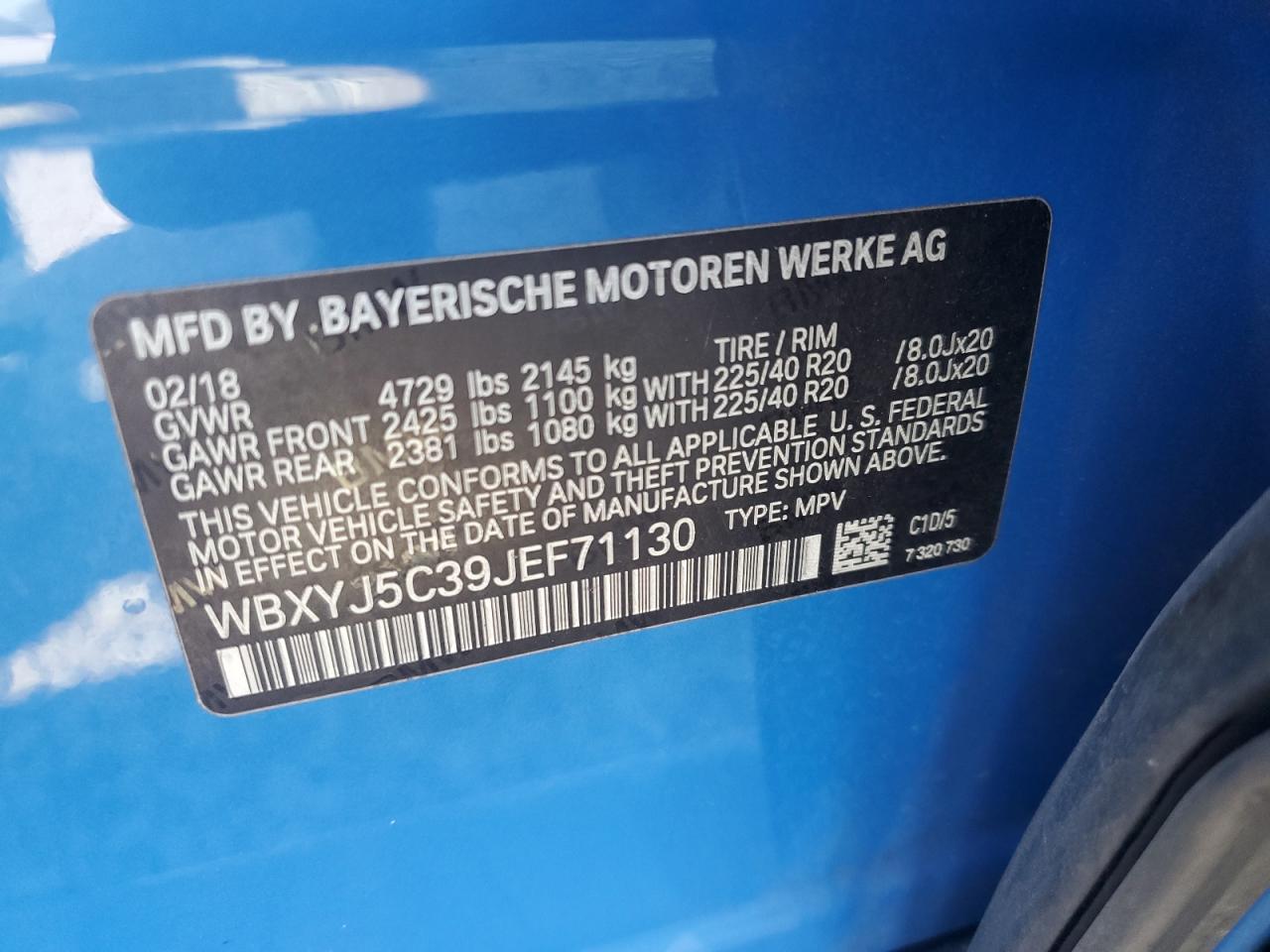 2018 BMW X2 xDrive28I VIN: WBXYJ5C39JEF71130 Lot: 67057945