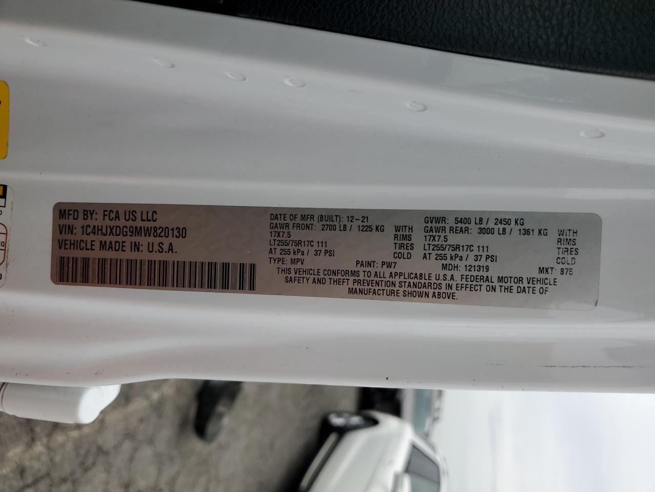 2021 Jeep Wrangler Unlimited Sport VIN: 1C4HJXDG9MW820130 Lot: 70351545