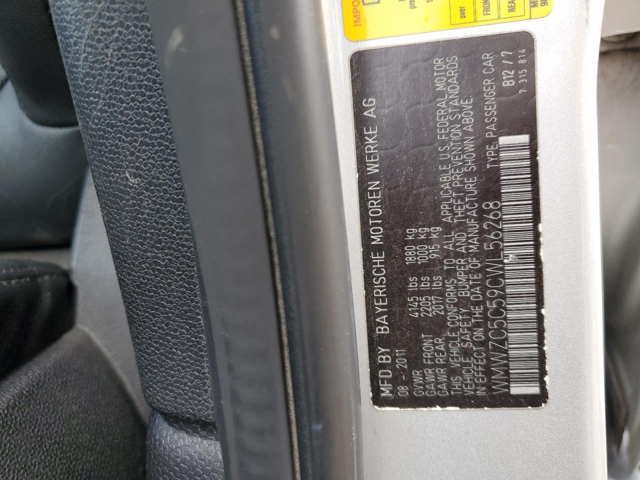 2012 Mini Cooper S Countryman VIN: WMWZC5C59CWL56268 Lot: 70387445