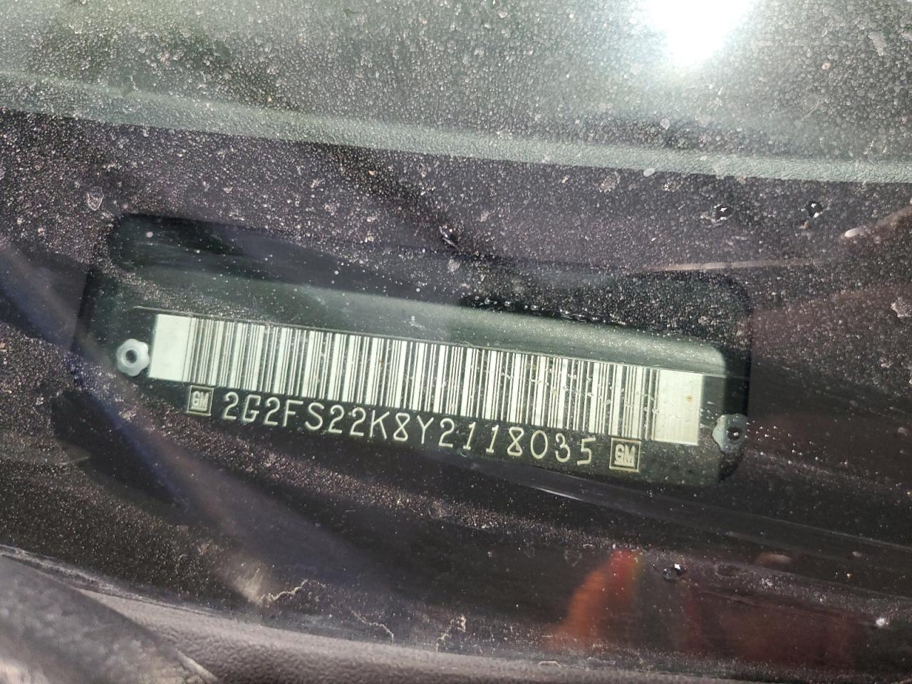 2000 Pontiac Firebird VIN: 2G2FS22K8Y2118035 Lot: 69541445