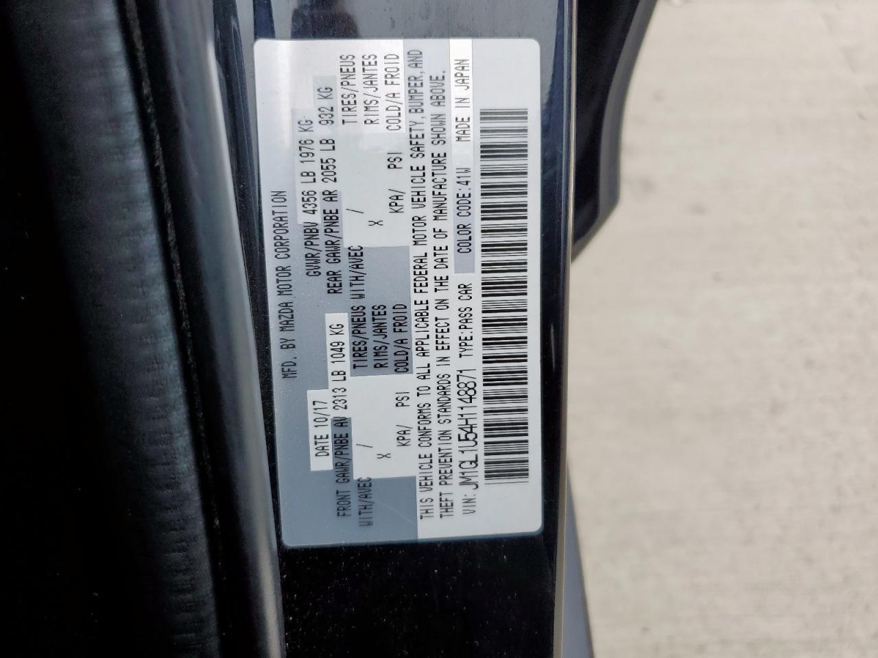 2017 Mazda 6 Sport VIN: JM1GL1U54H1148871 Lot: 71009825