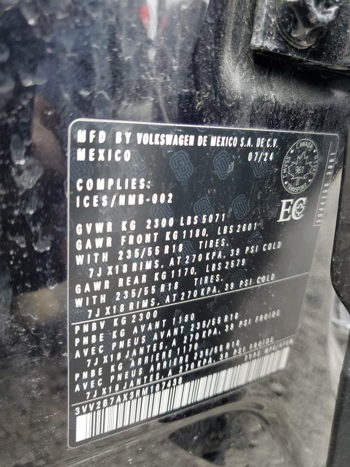 2024 Volkswagen Tiguan Se VIN: 3VV2B7AX3RM167438 Lot: 69454085